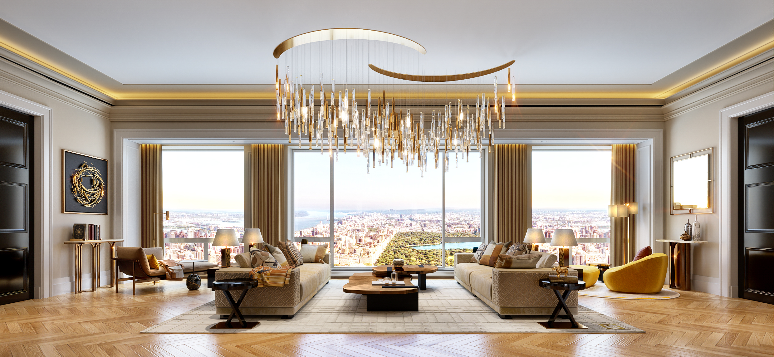 Luxury Penthouse Interior Design in NY At 220 Central Park South