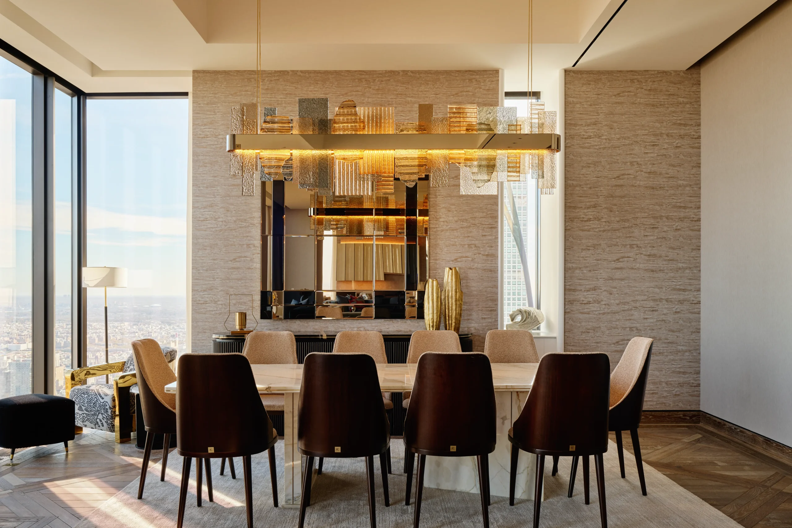Dining Area Interior At The Steinway Tower, Manhattan Luxury Home